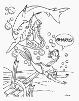 A coloring page of the little mermaid